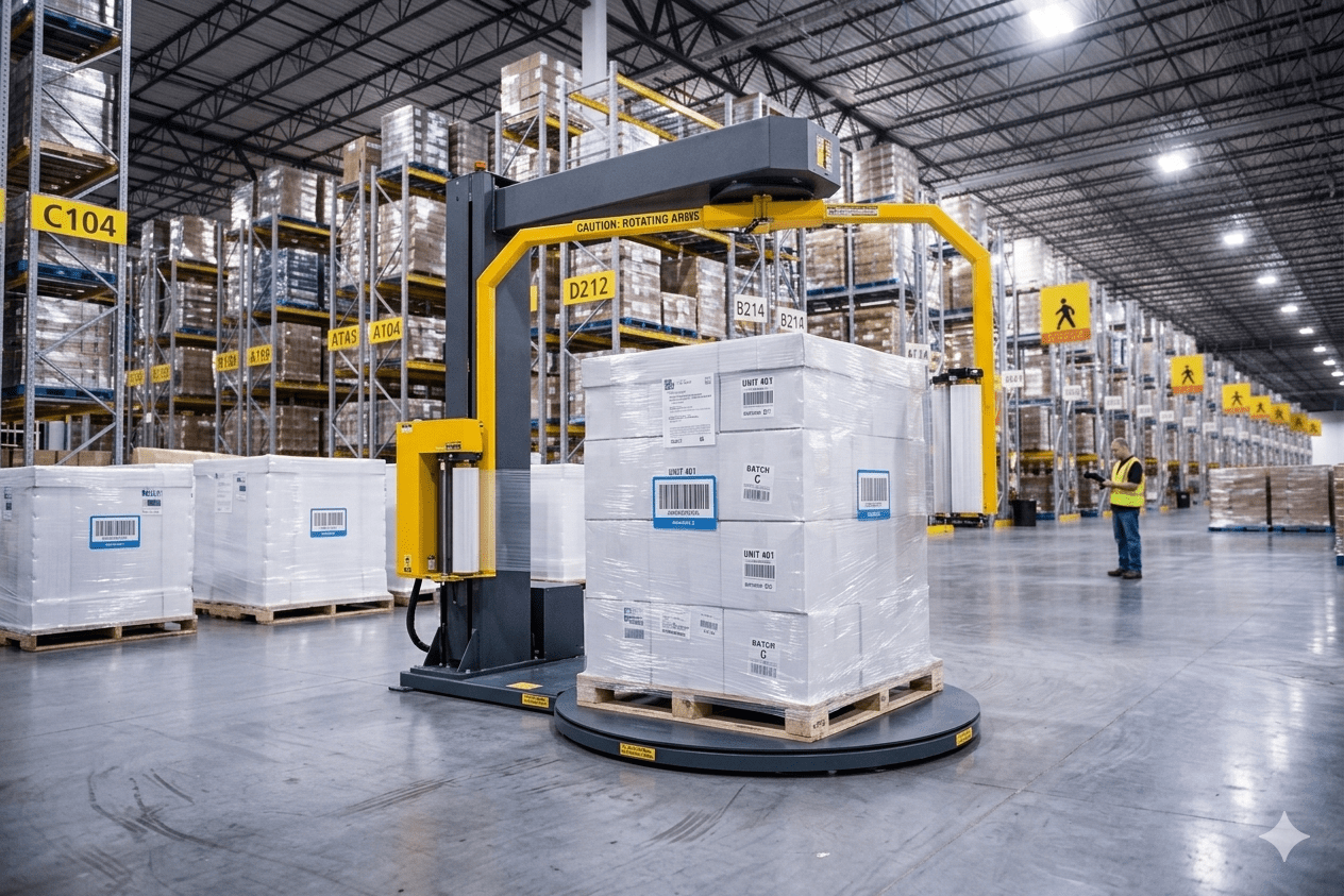 A Pallet Wrapping Machine.
